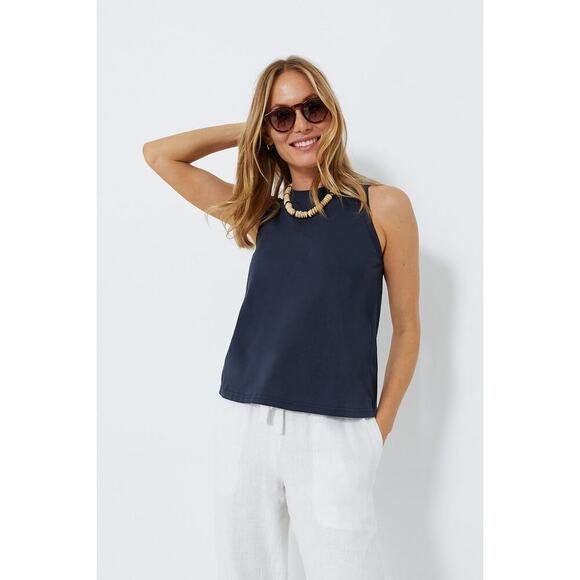 Pomander Place Tops - POMANDER PLACE Navy Anthos Cotton Tank Size S NWT Retail $78 Tuckernuck
